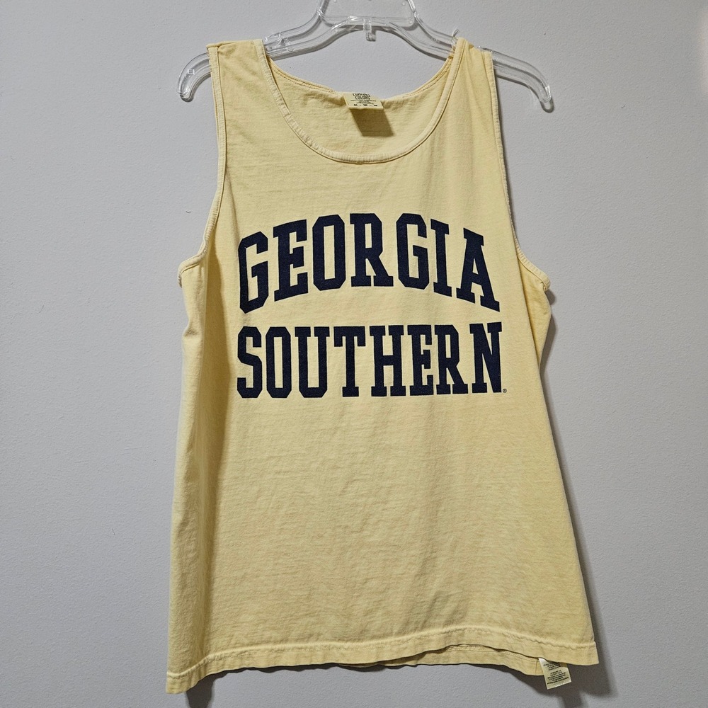 Comfort Colors Georgia Southern University Tank Top Yellow Mens Medium Sleeveles